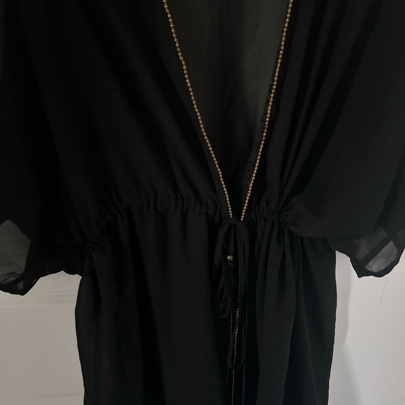 Elegant Black Sheer Swim Cover-Up Size L/XL - Picture 6 of 10